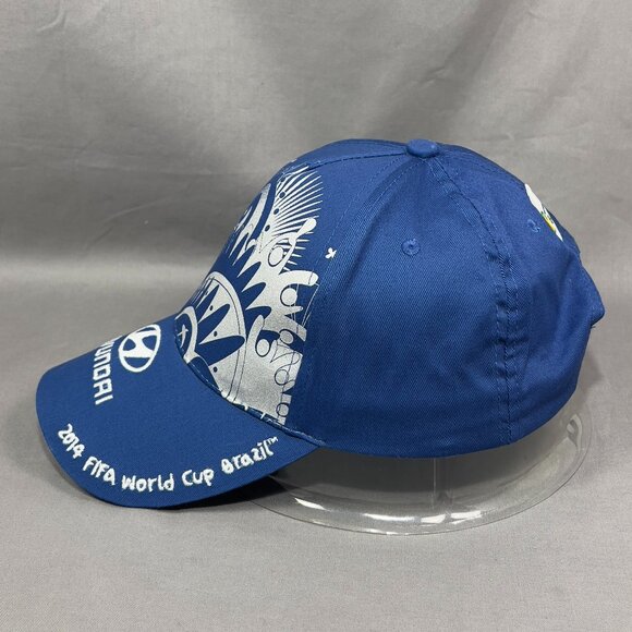 FIFA World Cup Brazil Strapback Cap Hat Blue Soccer Hyundai Souvenir Dad Mens - Picture 4 of 14